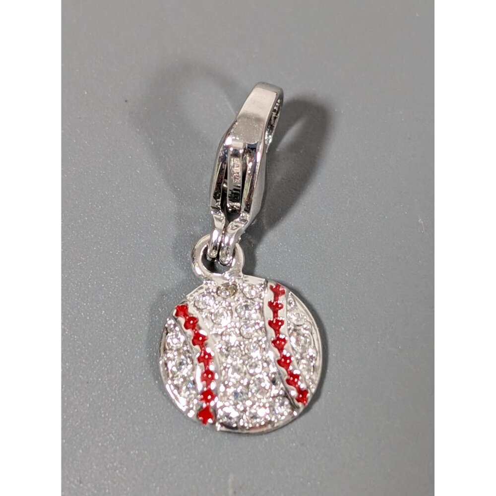 Origami Owl Silver‎ Tone Baseball Rhinestone Pave Charm
